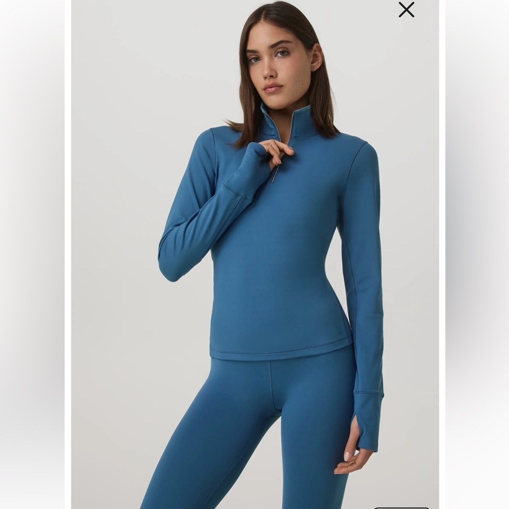 new Vuori Chilled Out Half-Zip Pullover in lagoon medium blue
